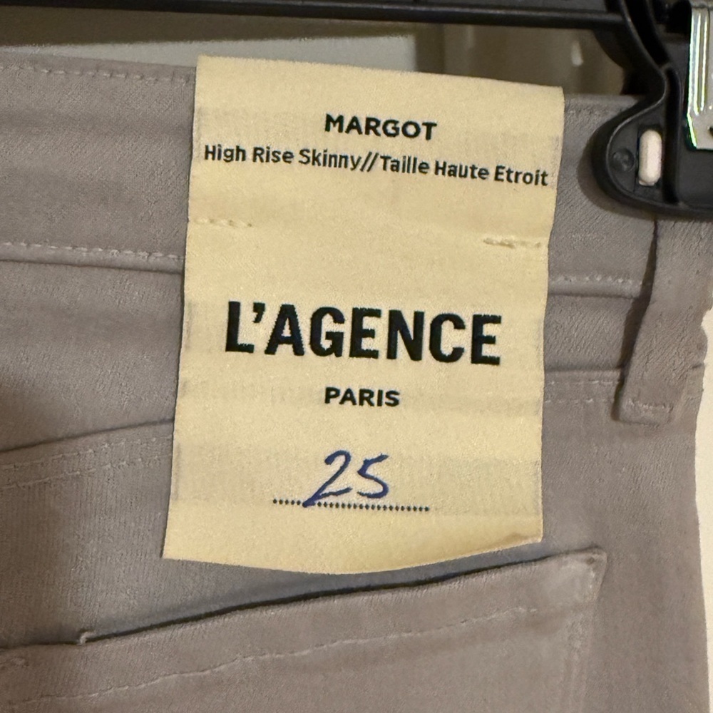 NWT L’Agence Paris Margot High Rise Skinny Coated Grey Denim SZ 25 - Picture 7 of 8